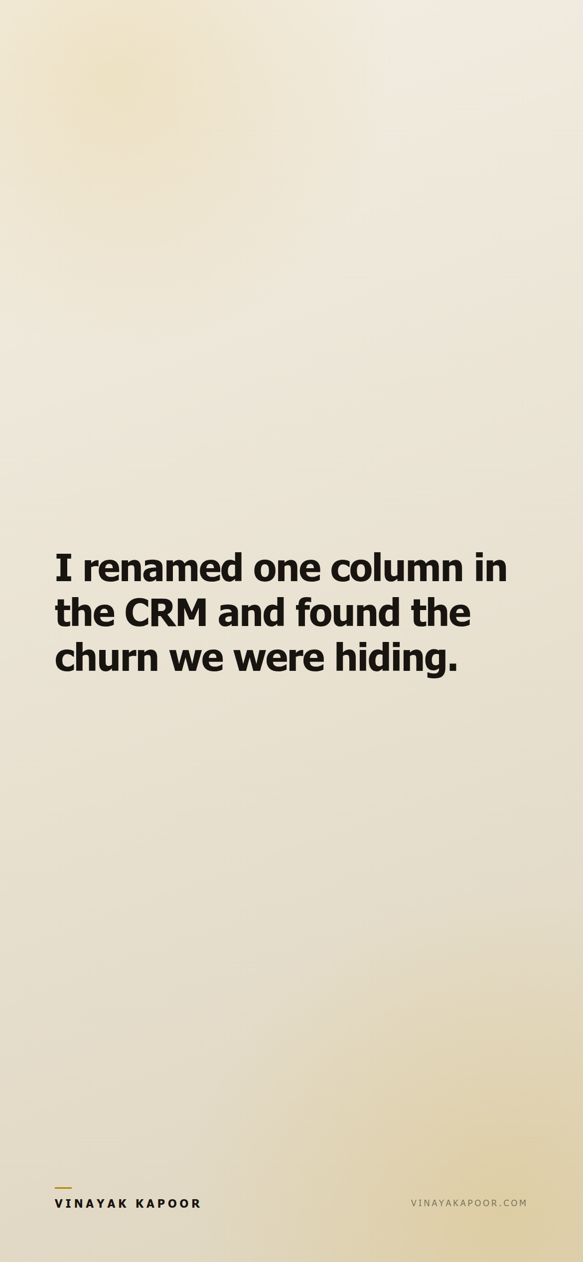 I renamed one column in the CRM and found the churn we were hiding.