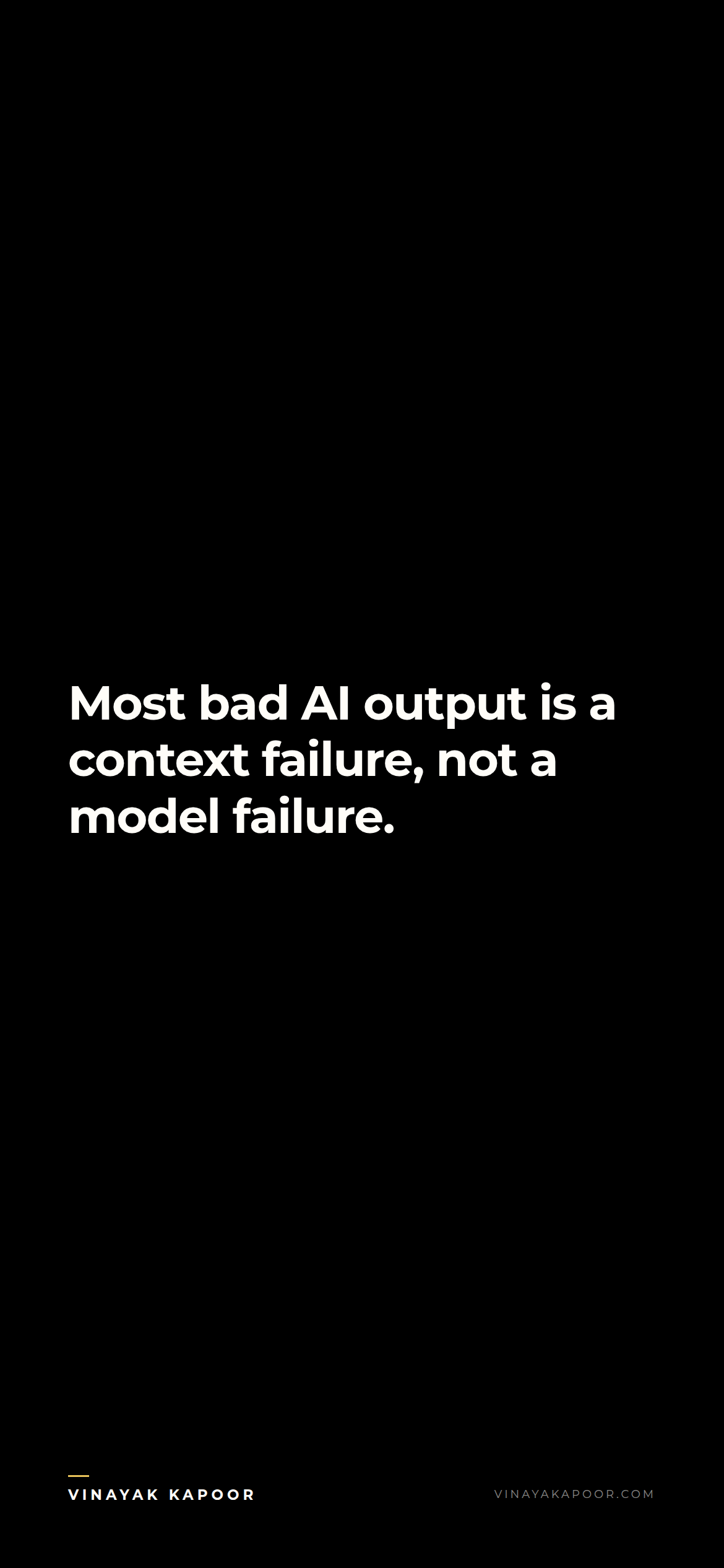 Most bad AI output is a context failure, not a model failure.