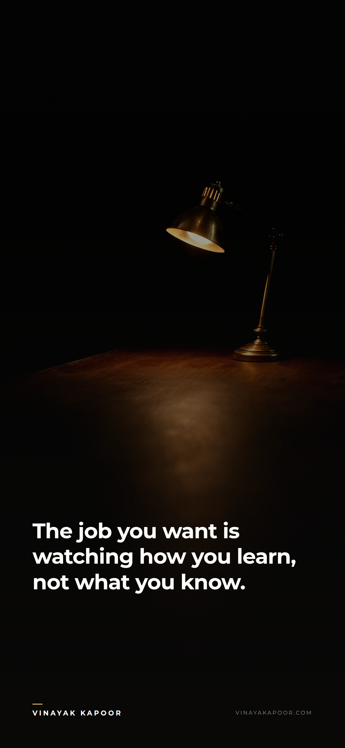 The job you want is watching how you learn, not what you know.